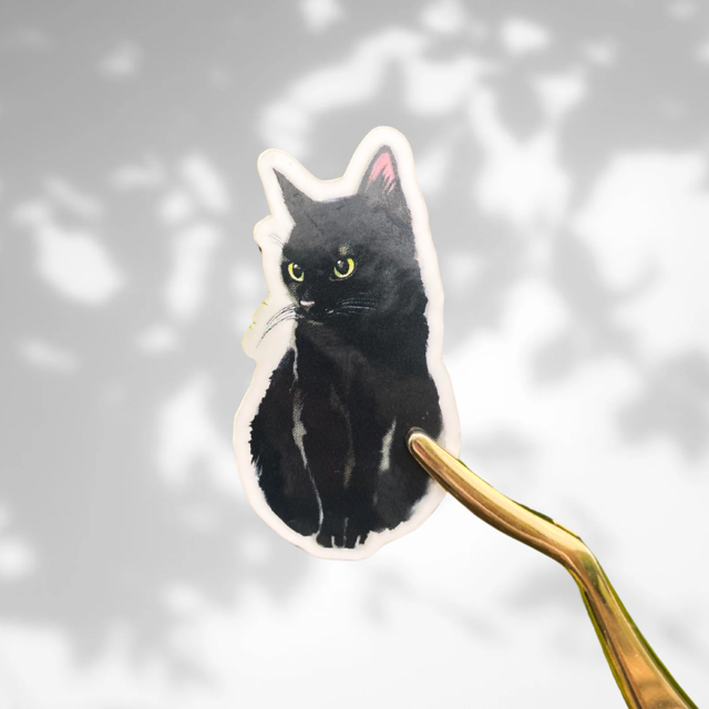 Black Cat Sticker Flake/Sprinkle Vinyl sticker- Waterproof & UV Protected