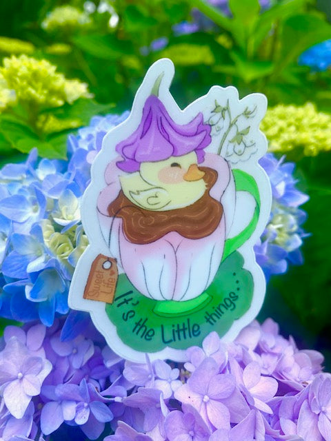 Duckie's Tea Bath Vinyl Clear Edge Sticker- Waterproof & UV Protected 𓅭