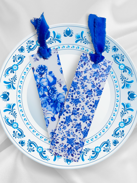Double Sided Blue porcelain Bookmarks