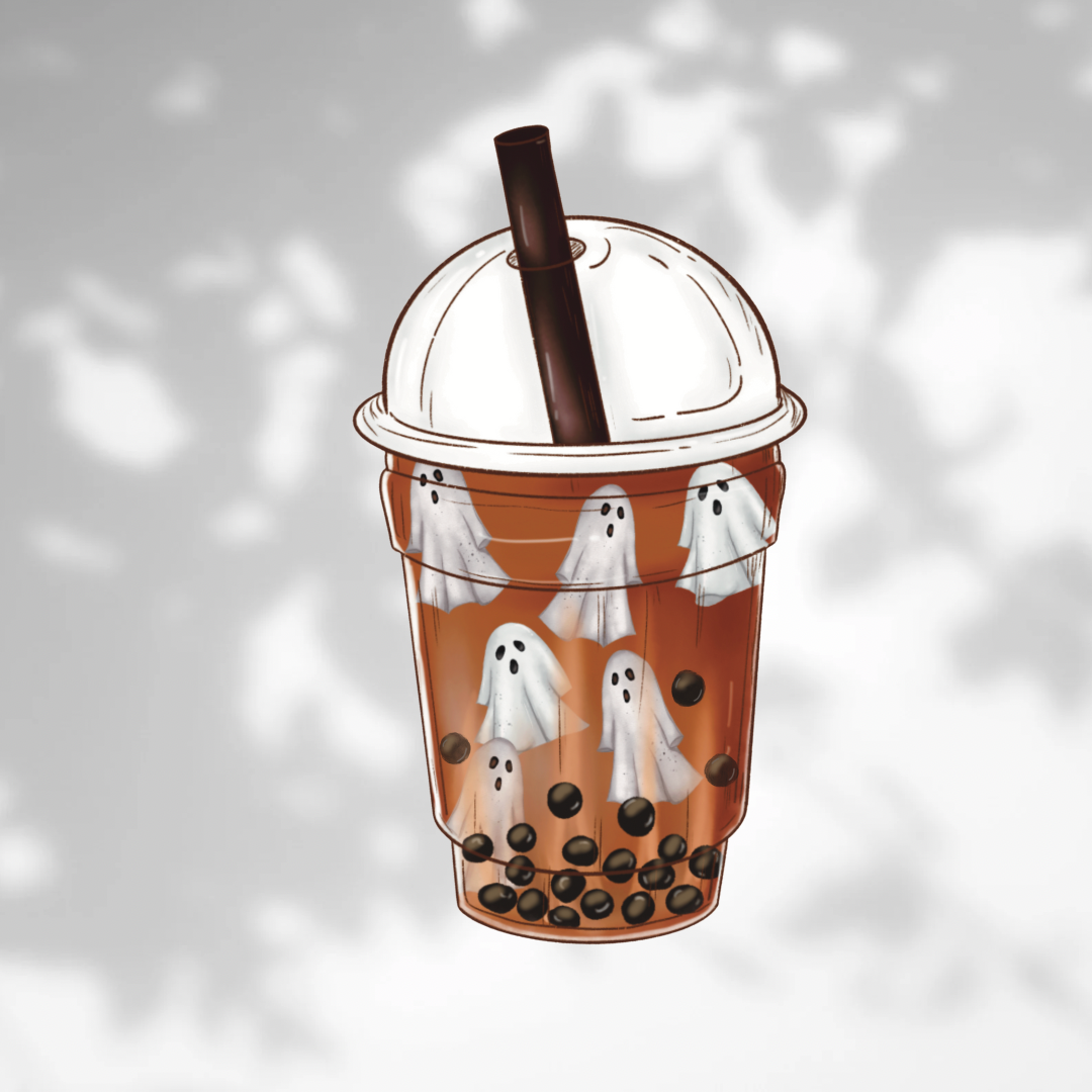 Ghost Boba Vinyl Sticker- Waterproof & UV Protected