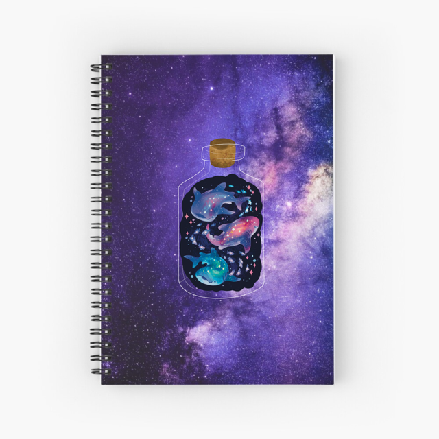 Galaxy Whale Sharks Clear Vinyl Sticker- Waterproof & UV Protected