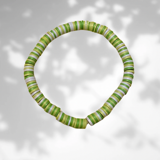 Dill Green Clay Beaded Bracelet