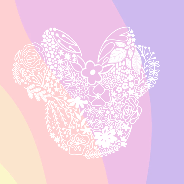 White Floral Minnie Silhouette Head Vinyl Sticker- Waterproof & UV Protected