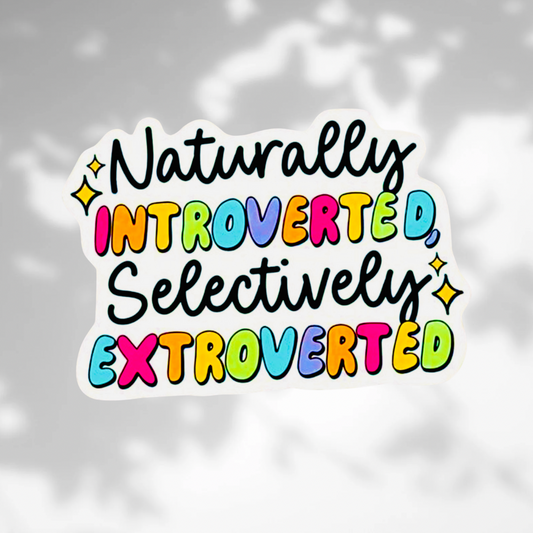 Natural Introvert- Vynyl Waterproof, UV Resistant Sticker